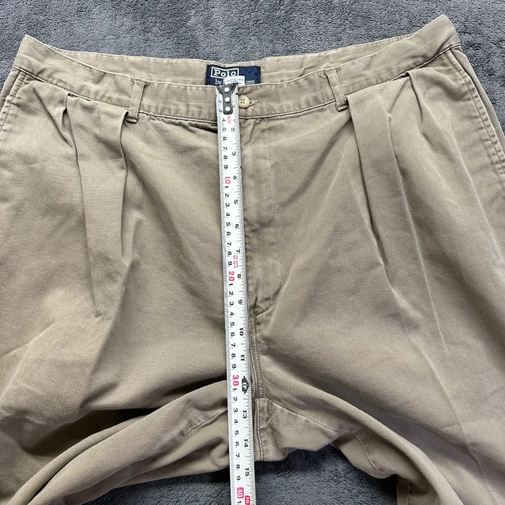 Vintage Polo Ralph Lauren Double Pleated Pant Mens 40x32 Baggy Chino Trousers
